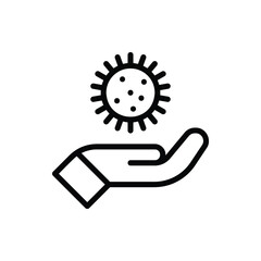 Virus Icon Logo Illustration Vector Isolated. Science and Laboratory Icon. Editable Stroke and Pixel Perfect.