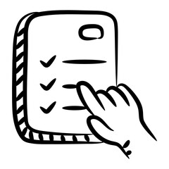 
Checklist icon in doodle vector design.
