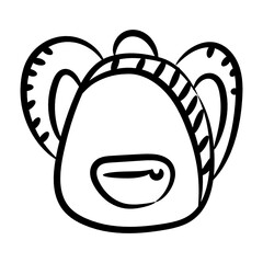 
School bag vector in hand drawn design 
