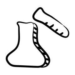 
Flask with test tube showcasing chemical experiment icon
