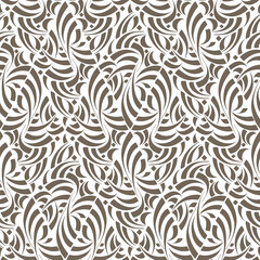 Vector Seamless Pattern with Calligraphic Ornament