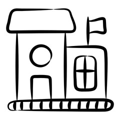 
An icon design of educational institute, university doodle style 
