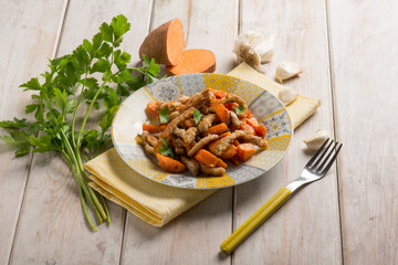stew veal with sweet potatoes