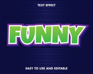 Funny Text Effect. Easy to Use and  Editable. Premium Vector Illustration