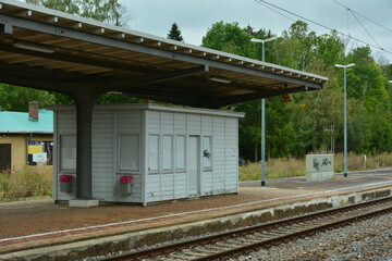 Fototapeta na wymiar Bahnhof Flöha im Erzgebirge Sachsen