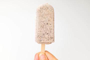 Cookie ice cream on white background