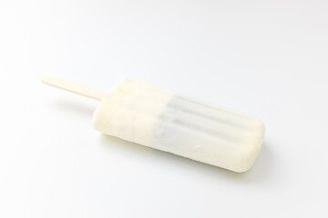 Milk ice cream on white background