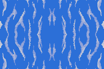 Seamless Animal Skin. Blue Wildlife Background. 