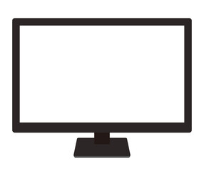 正面向きの黒いシンプルなデスクトップパソコン　画面内透過