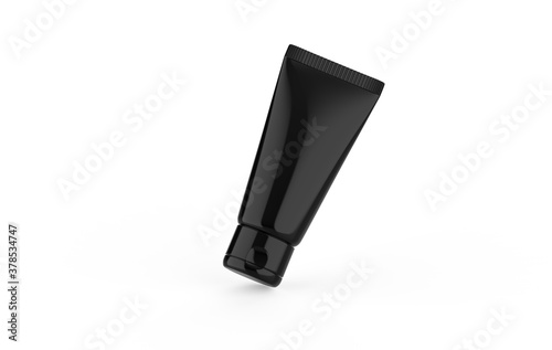 Download Black Glossy Cosmetic Tube Mockup Template On Isolated White Background Ready For Your Design Presentation 3d Illustration Wall Mural Devrawat21