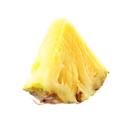 Slice of fresh pineapple isolated on white