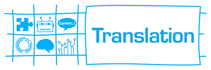 Obraz premium Translation Blue Lines Page Grid AI Symbols 