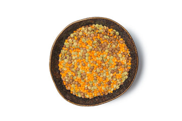 Round lentil heap in studio 