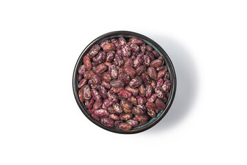 Many red colors of haricot beans isolated on white in studio
