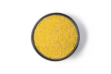 Millet groats isolated on white