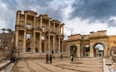 Obraz premium The Celsus Library of Ephesus Ancient City