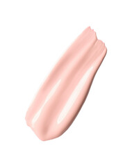 Fototapeta premium Stroke of pink color correcting concealer isolated on white