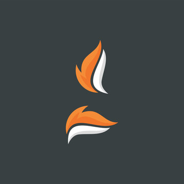 logo design fox fire vector