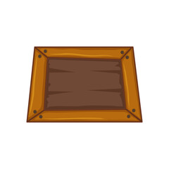 Wooden box isolated on a white background. Stock vector illustration, icon.