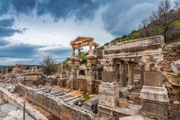 Fountain of Trajan  view in Ephesus Ancient City