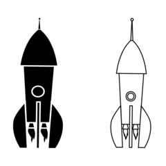 Rocket icon vector set. spaceship illustration sign collection. Space symbol.