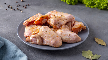 Marinated chicken wings on a plate