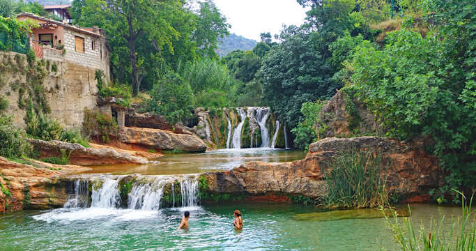 La Pesquera poza o piscina natural en Beceite, Teruel, Arag&oacute;n, Espa&ntilde;a, Europa
