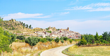 Panorámica de La Fresneda en Teruel, Aragón, España, Europa
