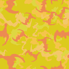 Field camouflage of various shades of red, orange and green colors