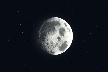 render full and phases moon with black background