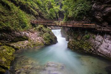 Vingar Gorge in Slovenia - river Radovna.