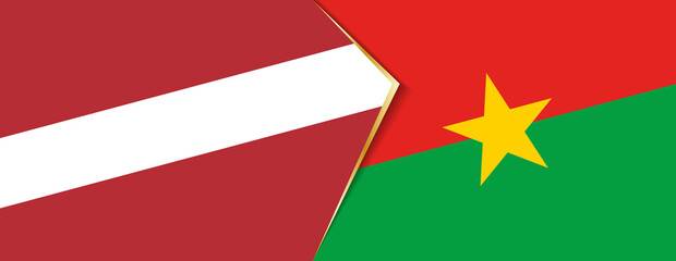 Latvia and Burkina Faso flags, two vector flags.