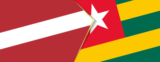 Latvia and Togo flags, two vector flags.