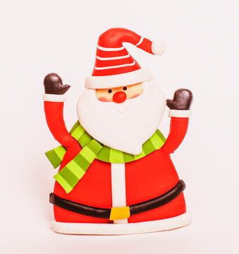 new year celebration, Christmas holiday stuff, tree, toys, decoration with snow isolated, santas red hat