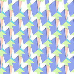 Absract seamless pattern with green, blue, beige, white shapes. Geometric minimalism. Vector illustration