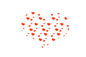 image of a large heart consisting of small on a white background