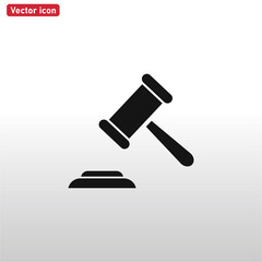 Hammer Judge icon vector . Judge sign