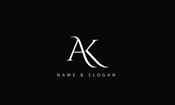 KA, AK, K, A abstract letters logo monogram