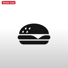 Burger icon vector . Fast Food sign