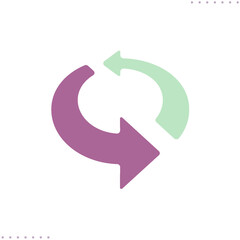 refresh button vector icon in flat