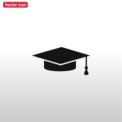 Graduation icon vector . Education sign