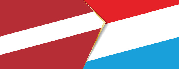 Latvia and Luxembourg flags, two vector flags.
