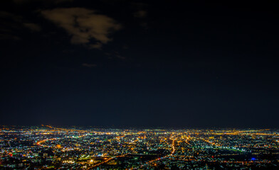 Naklejka premium Night cityscape, Doi suthep Chiang mai Thailand