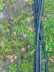 Black Power cables on ground