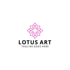 modern Colorful Artistic Lotus Flower logo design illustration template sign