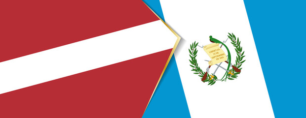 Latvia and Guatemala flags, two vector flags.
