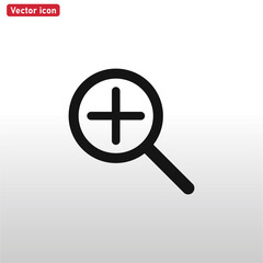 Zoom icon vector . Magnify Zoom sign