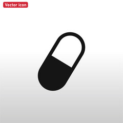 Capsule icon vector . Pill sign