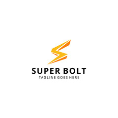 Creative illustration Bolt Electric with modern sign S logo design template 