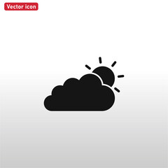 Cloud With Sun icon vector